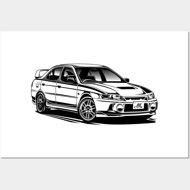 EUROBEAT INTENSIFIES - Lancer Evolution IV CN9A full-body version Wall Art by ARVwerks